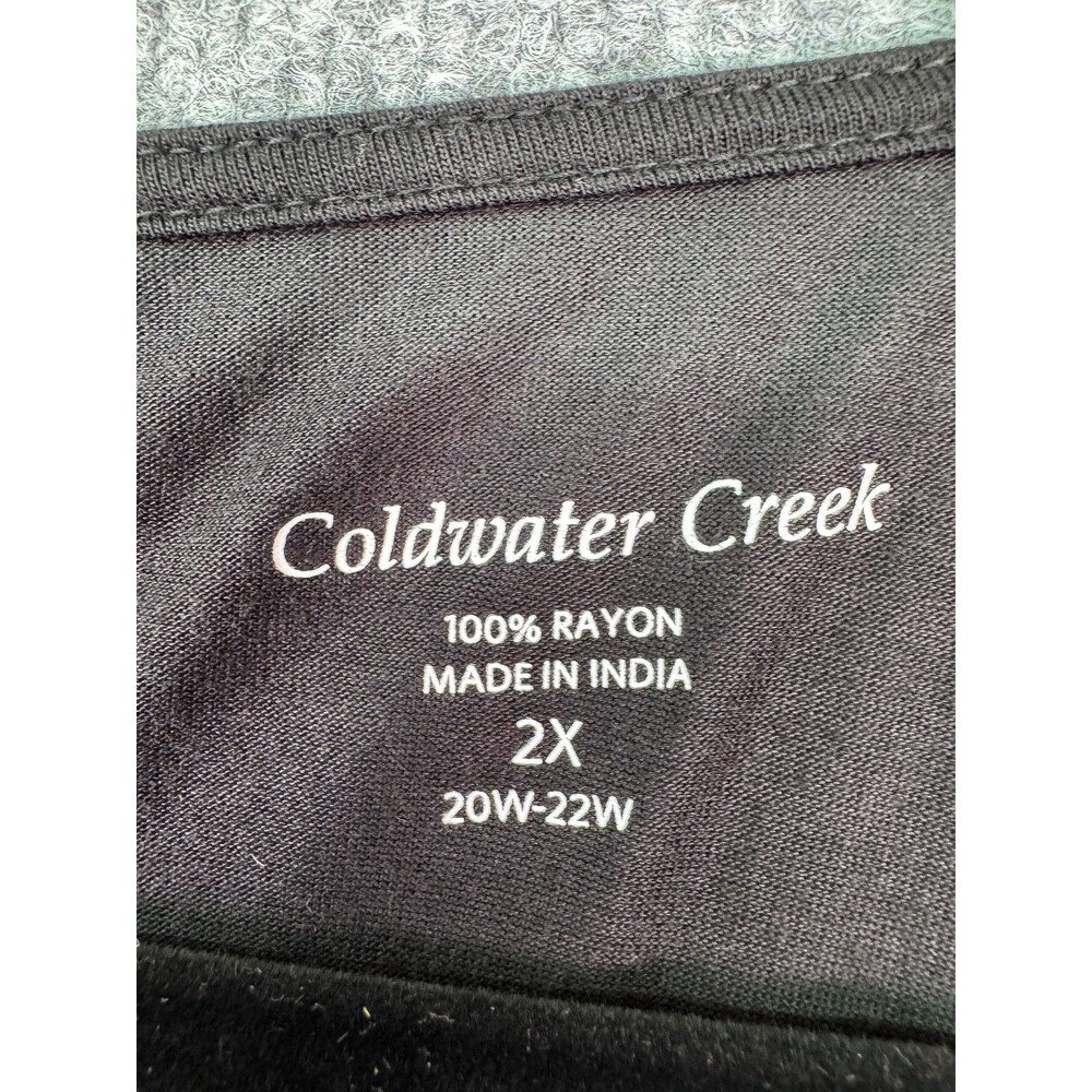 Coldwater Creek Black Sleeveless Draped Tank Top 2X Rayon 20W 22W - Picture 7 of 9